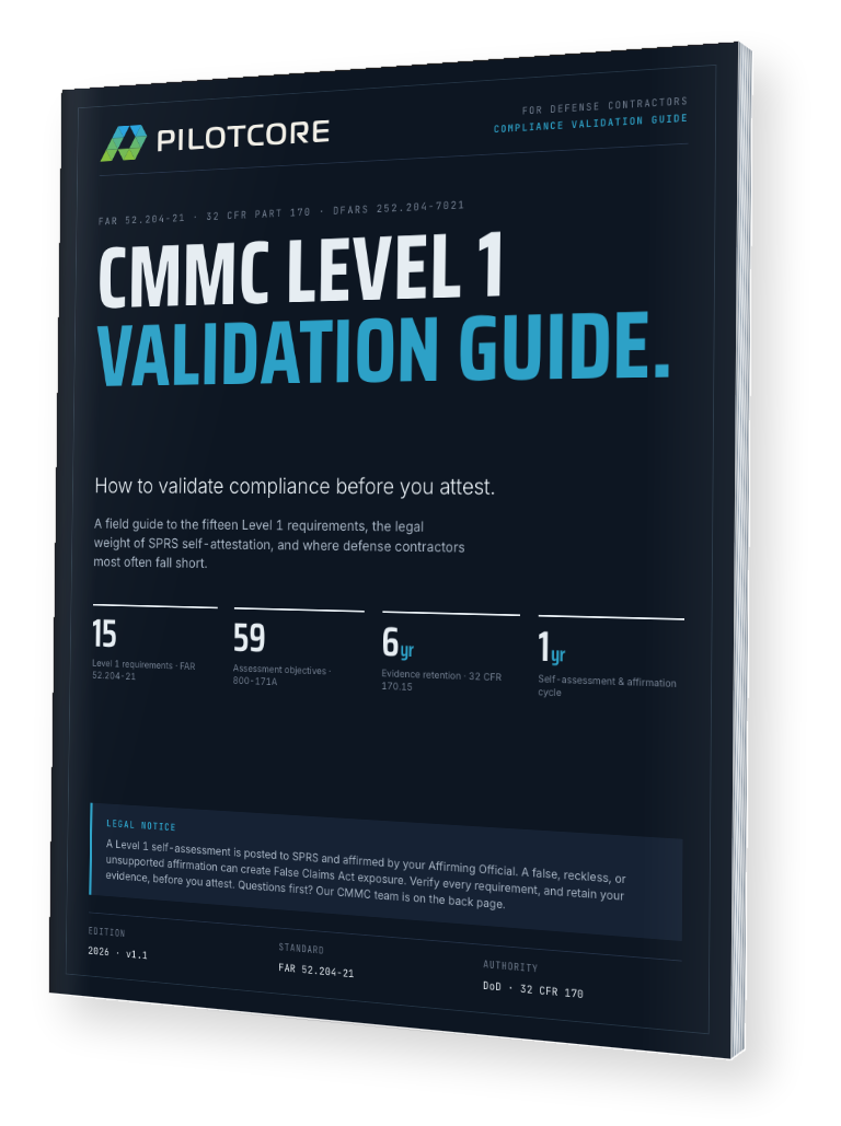 Pilotcore CMMC Level 1 guide cover