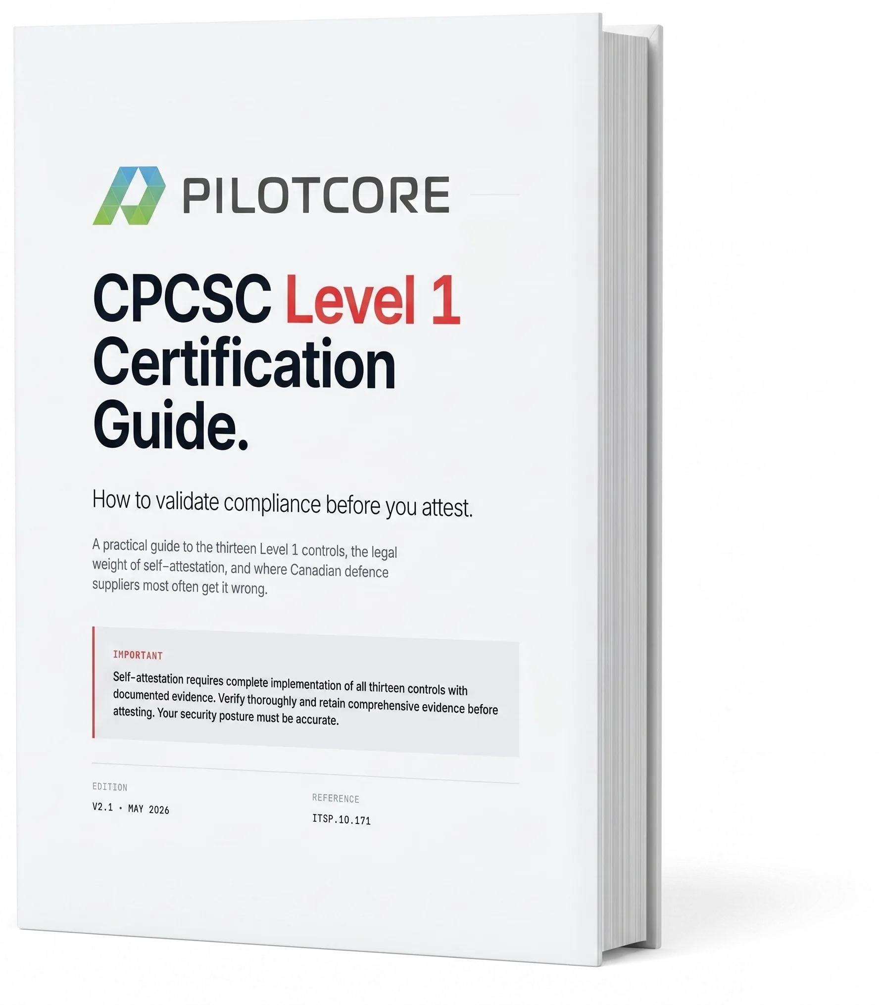 Pilotcore CPCSC Level 1 readiness guide book cover